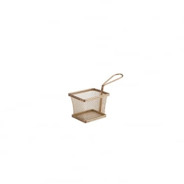Copper Serving Fry Basket Rectangular 10 x 8 x 7.5cm | Box of 6