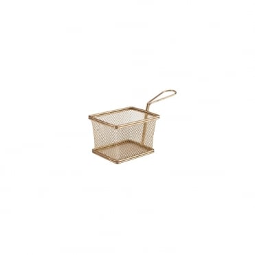 Copper Serving Fry Basket Rectangular 12.5 x 10 x 8.5cm | Box of 6