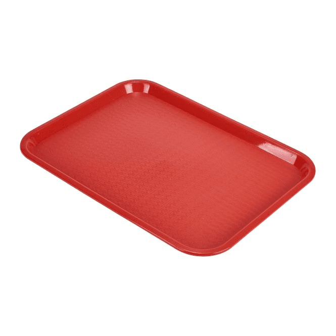 Genware Fast Food Tray Red Medium