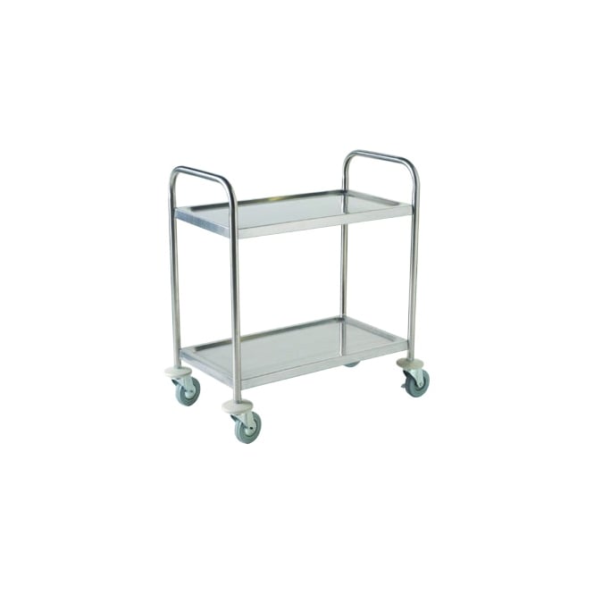Genware Fully Welded S/St. Trolley - 2 Shelves