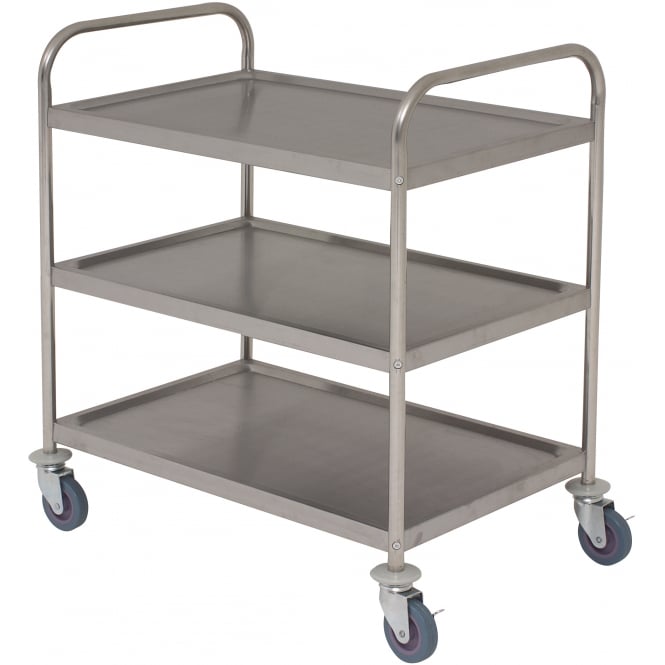 Genware Fully Welded S/St. Trolley - 3 Shelves