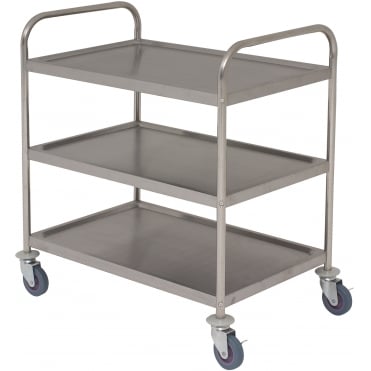 Fully Welded S/St. Trolley - 3 Shelves