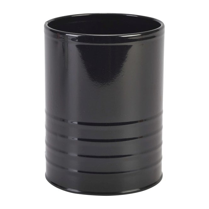 Genware Galvanised Steel Can 11cm Dia x 14.5cm Black | Box of 12