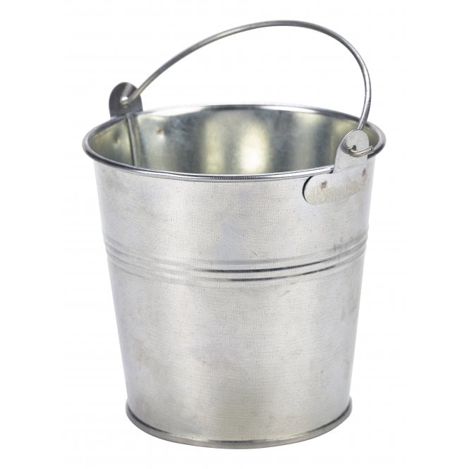 Genware Galvanised Steel Serving Bucket 12cm Dia | Box of 12