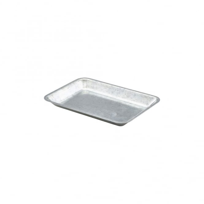 Genware Galvanised Steel Tray 20x14x2cm | Box of 24