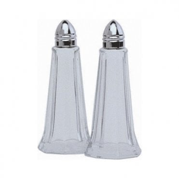 Glass Lighthouse Salt Shaker Silver Top | Box of 12