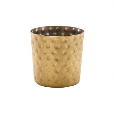 GenWare Gold Vintage Steel Hammered Serving Cup 8.5 x 8.5cm | Box of 12