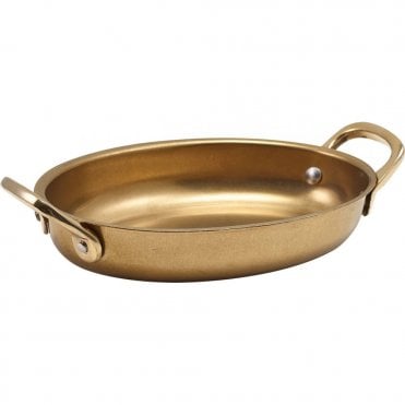 GenWare Gold Vintage Steel Oval Dish 16.5 x 12.5cm | Box of 6