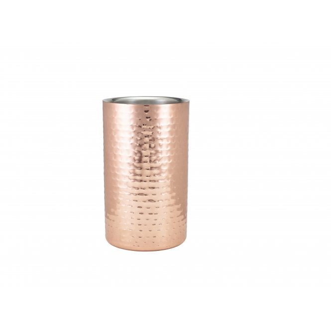 Genware  Hammered Copper Plated Wine Cooler