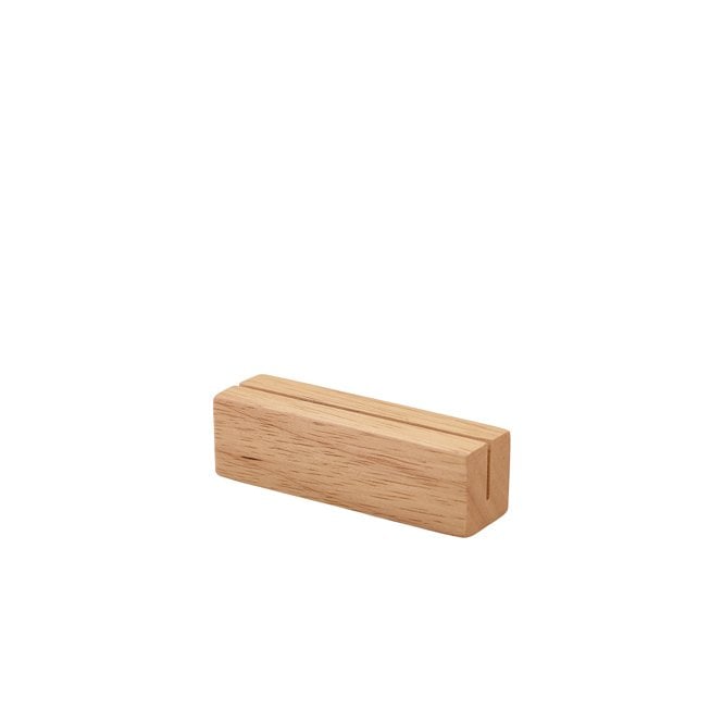 Genware Hevea Wood Sign Holder 9 x 2.5 x 2.5cm | Box of 12