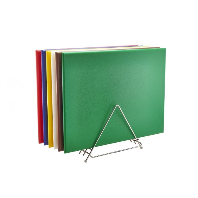 Genware High Density Chopping Board And Rack Set 24 x 18 x 0.75