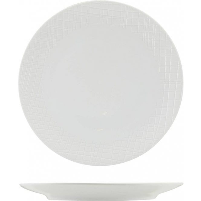 Genware Incise Porcelain Lavara Coupe Plate 23cm | Box of 6