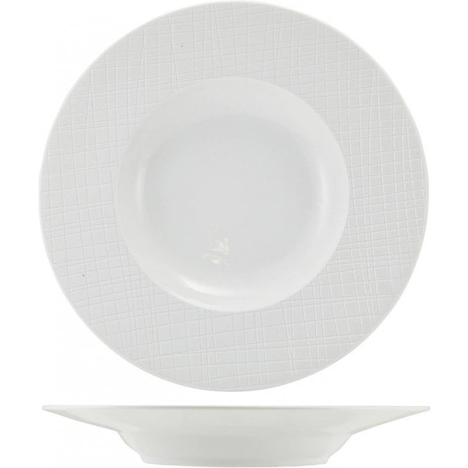 Genware Incise Porcelain Lavara Winged Soup Bowl 24cm | Box of 4