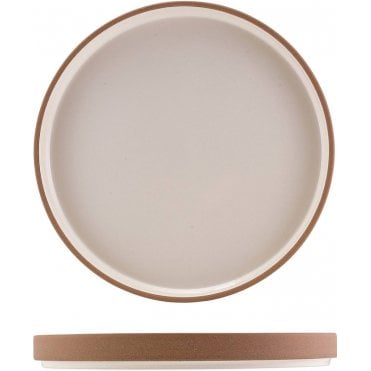 GenWare Kava White Stoneware Raw Wall Presentation Plate 25cm | Box of 6