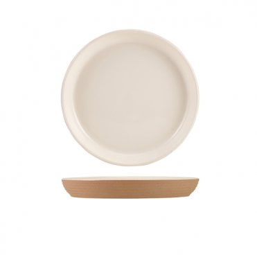 Kava White Stoneware Ribbed Plate 20cm | Box of 6