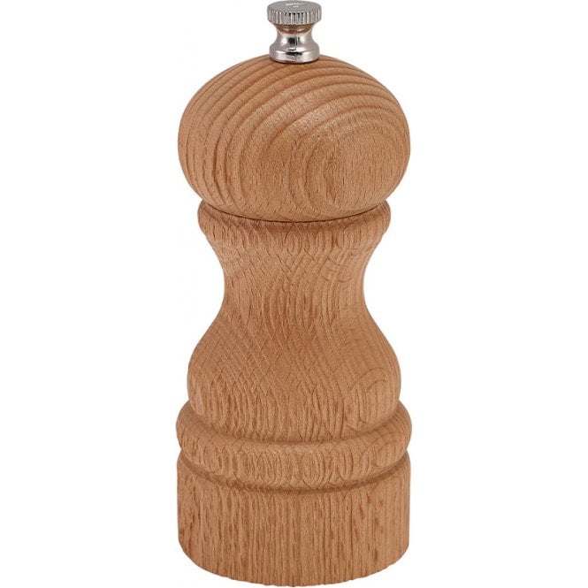 Genware  Light Wood Deep Grain Salt/ Pepper Grinder 13cm | Box of 6