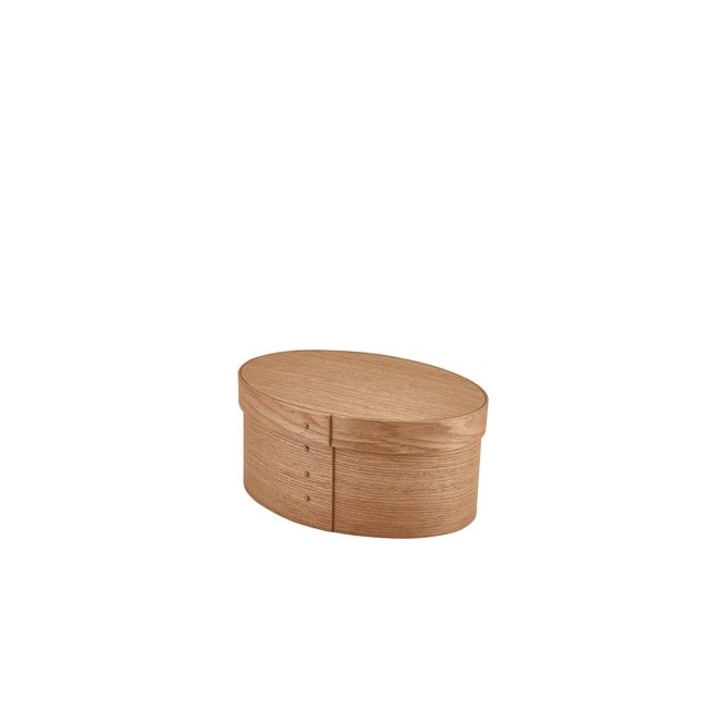 Genware Light Wood Veneer Oval Bread Box