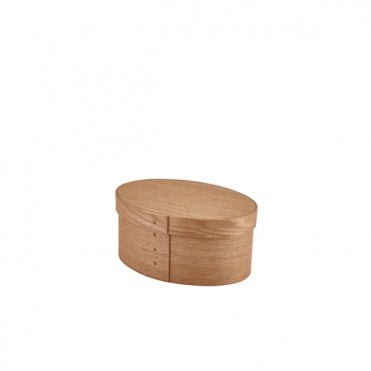 Light Wood Veneer Oval Bread Box