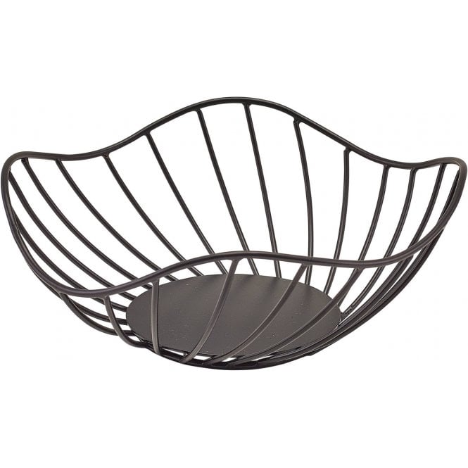 Genware  Lotus Leaf Black Wire Basket 20 x 8cm