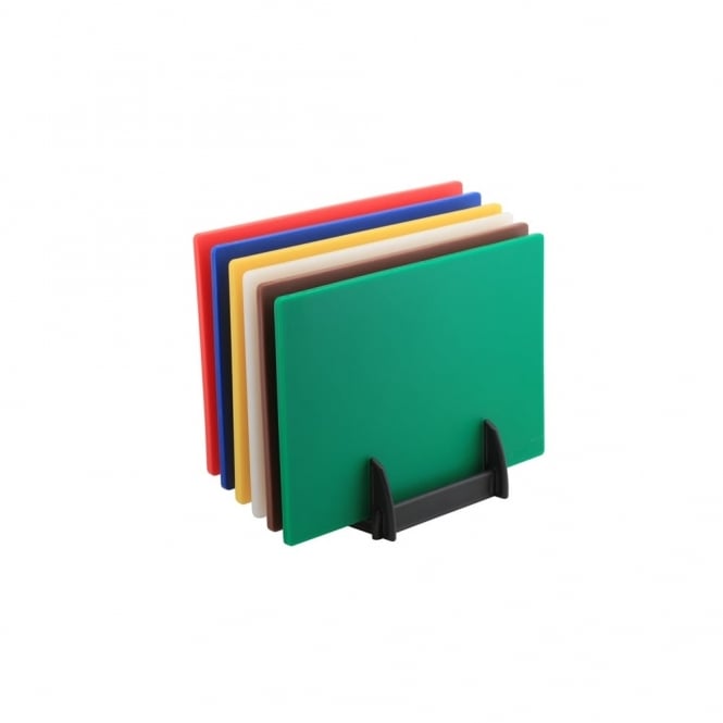 Genware  Low Density Chopping Board And Rack Set 18 x 12 x 0.5