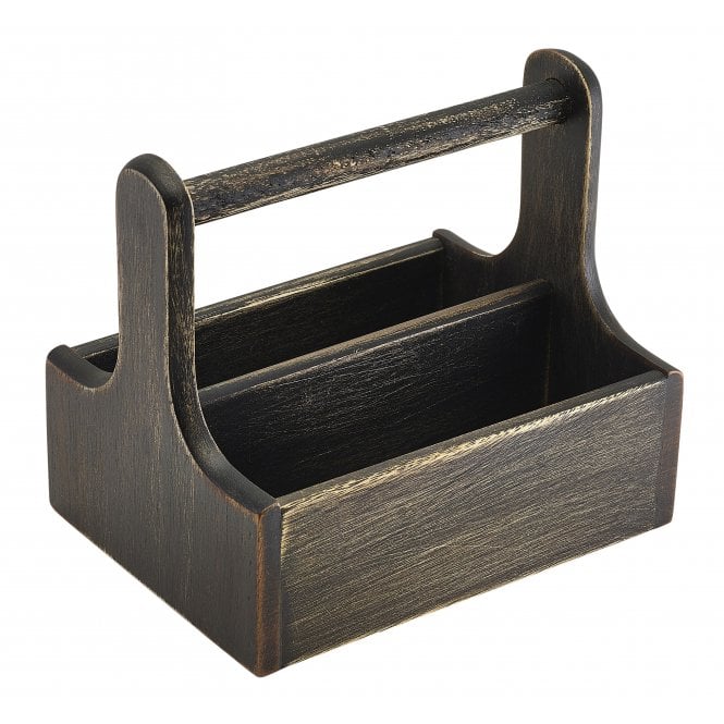 Genware Medium Black Wooden Table Caddy