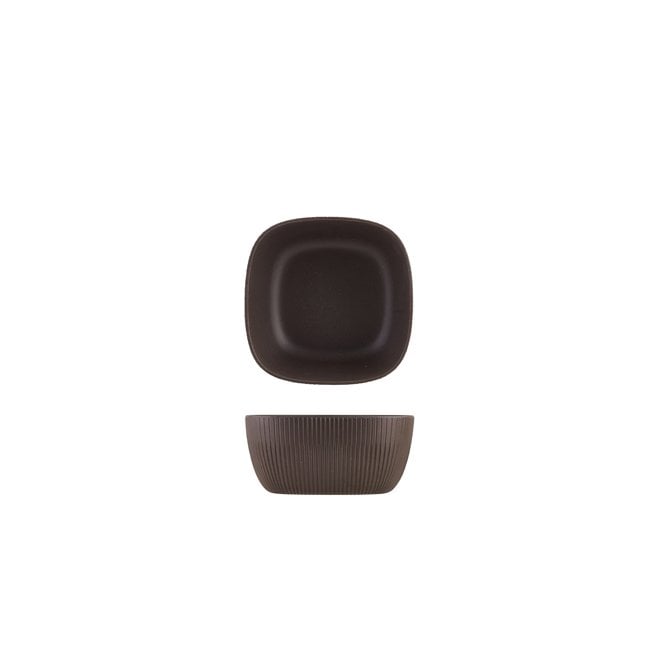 Genware Melamine Black Aria Square Buffet Bowl 18.5cm