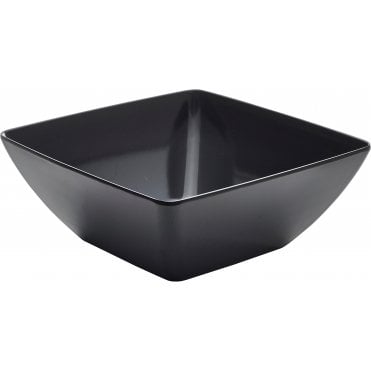 GenWare Melamine Black Curved Square Bowl 26.2cm