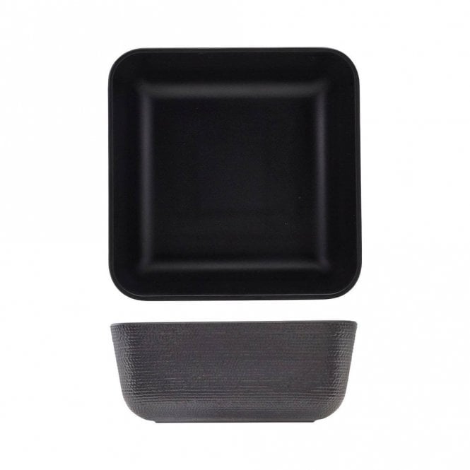 Genware  Melamine Black Jute Square Buffet Bowl 25cm