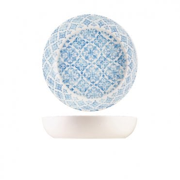 Melamine Blue Talavera Buffet Bowl 35 x 7.5cm