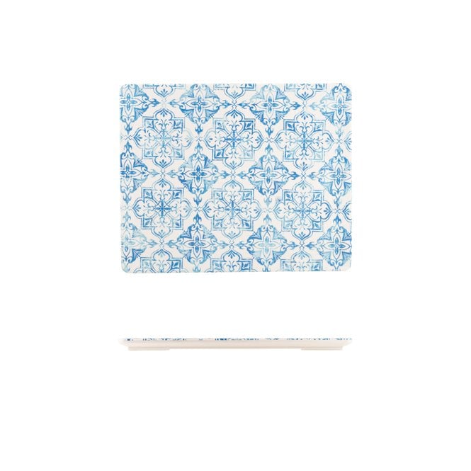 Genware Melamine Blue Talavera GN 1/2 Platter