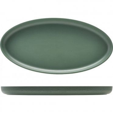 GenWare Melamine Green Jute Oval Dish 47.5 x 23.8 x 3.5cm