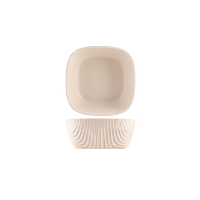 Genware Melamine White Aria Square Buffet Bowl 25cm