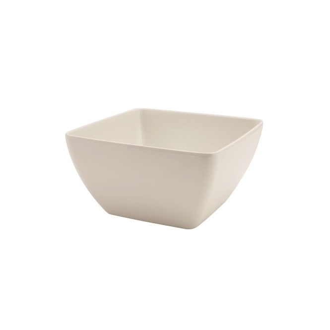 Genware  Melamine White Curved Square Bowl 19cm