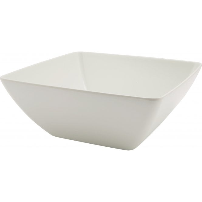Genware  Melamine White Curved Square Bowl 26.2cm