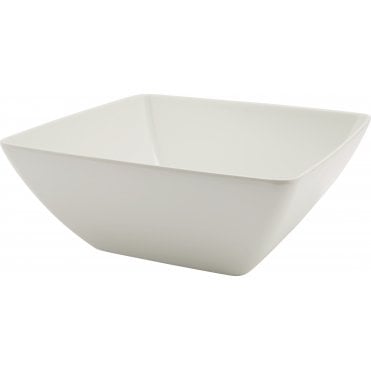 GenWare Melamine White Curved Square Bowl 26.2cm