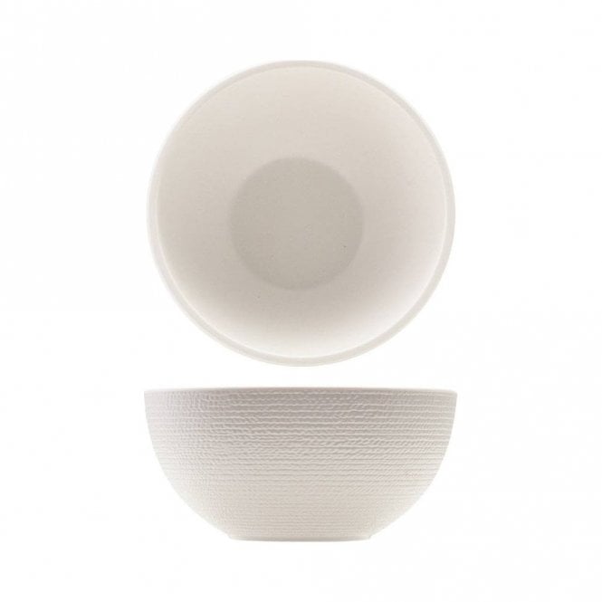 Genware  Melamine White Jute Buffet Bowl 15.5 x 7.5cm