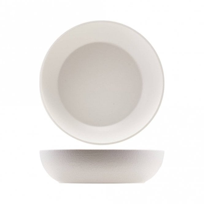Genware  Melamine White Jute Buffet Bowl 28 x 7.5cm