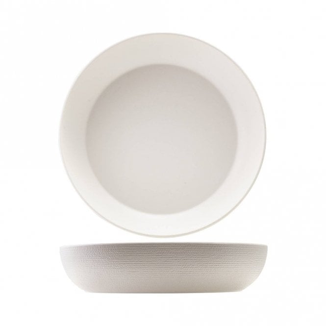 Genware  Melamine White Jute Buffet Bowl 35 x 7.5cm
