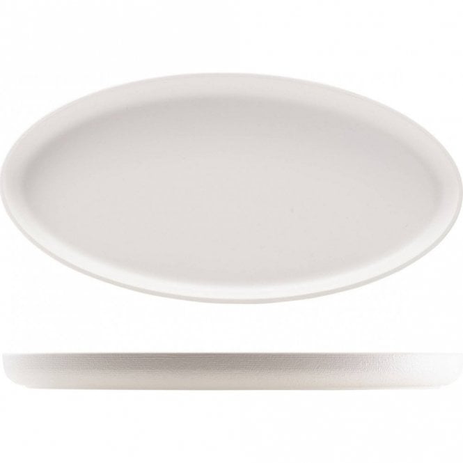 Genware  Melamine White Jute Oval Dish 47.5 x 23.8 x 3.5cm