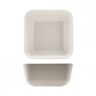 GenWare Melamine White Jute Square Buffet Bowl 20cm