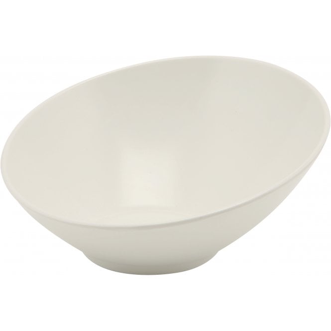 Genware  Melamine White Slanted Buffet Bowl 30cm