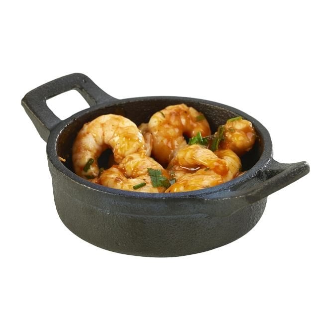 Genware Mini Cast Iron Round Eared Dish 11 x 3.5cm | Box of 6