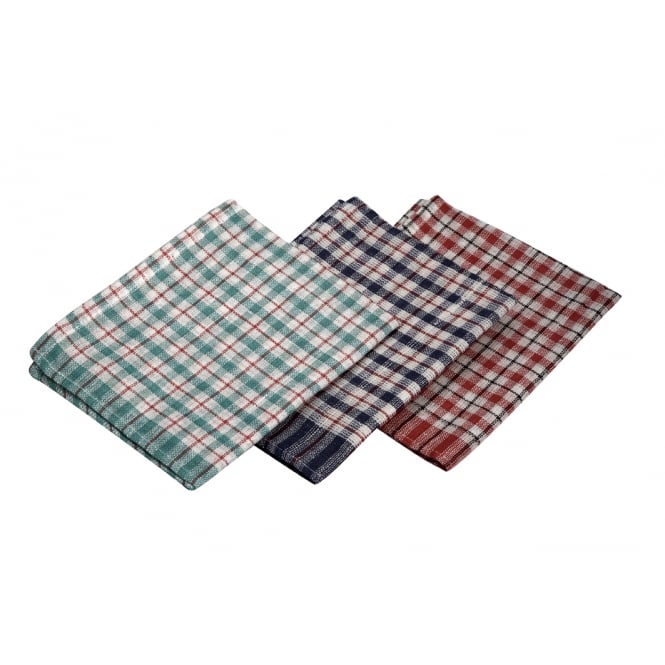 Genware Mini Check T-Towel 43X68cm 10Pcs Mix Colours