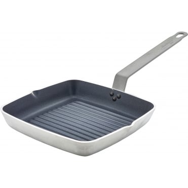 Non Stick Teflon Aluminium Square Ribbed Skillet 24cm