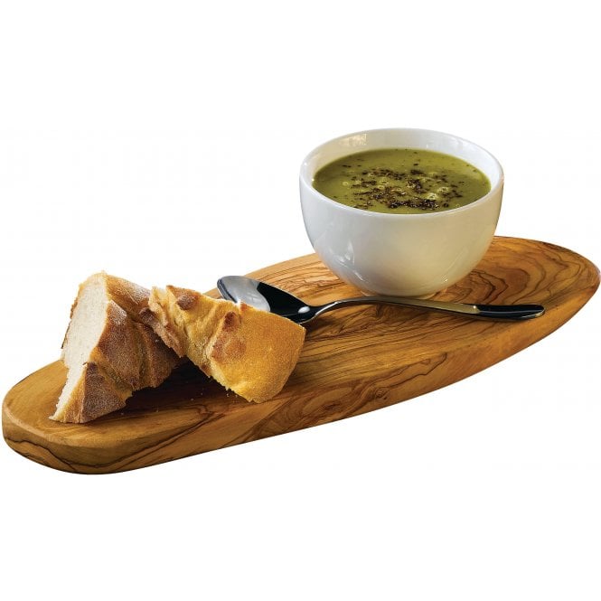 Genware Olive Wood Rustic Platter 26 x 13cm+/-