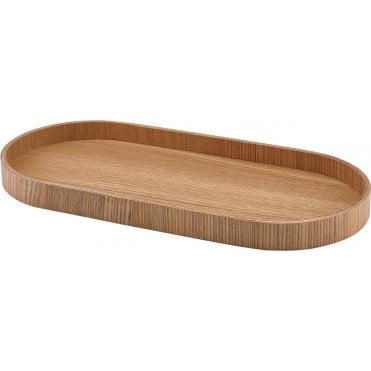 GenWare Oval Light Wood Veneer Tray 35 x 16.5cm