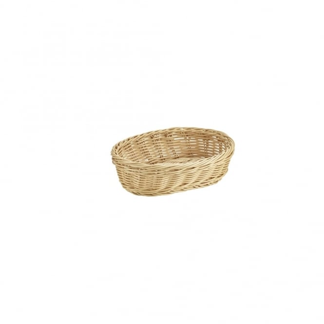 Genware Oval Polywicker Basket 22.5 x 15.5 x 6.5cm | Box of 6