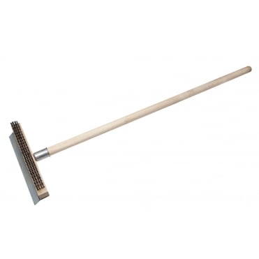 Pizza Oven Wire Brush W/ Scraper (No Handle)