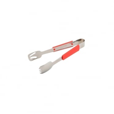Genware Plastic Handle Buffet Tongs Red