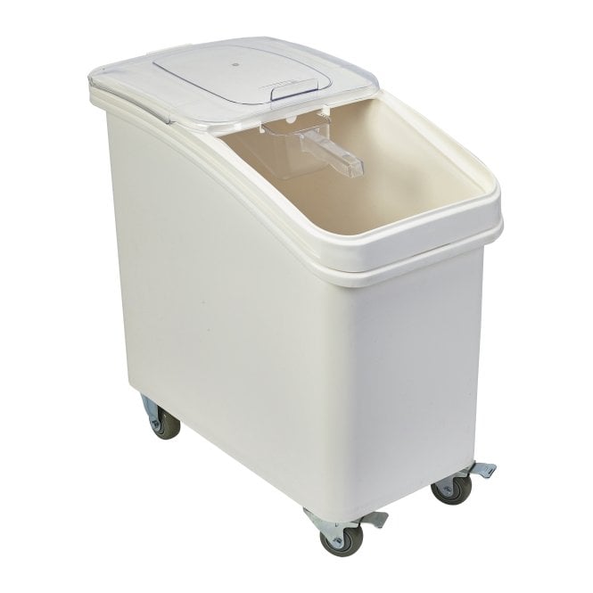 Genware Polypropylene Mobile Ingredient Bin with Scoop 102 Litre